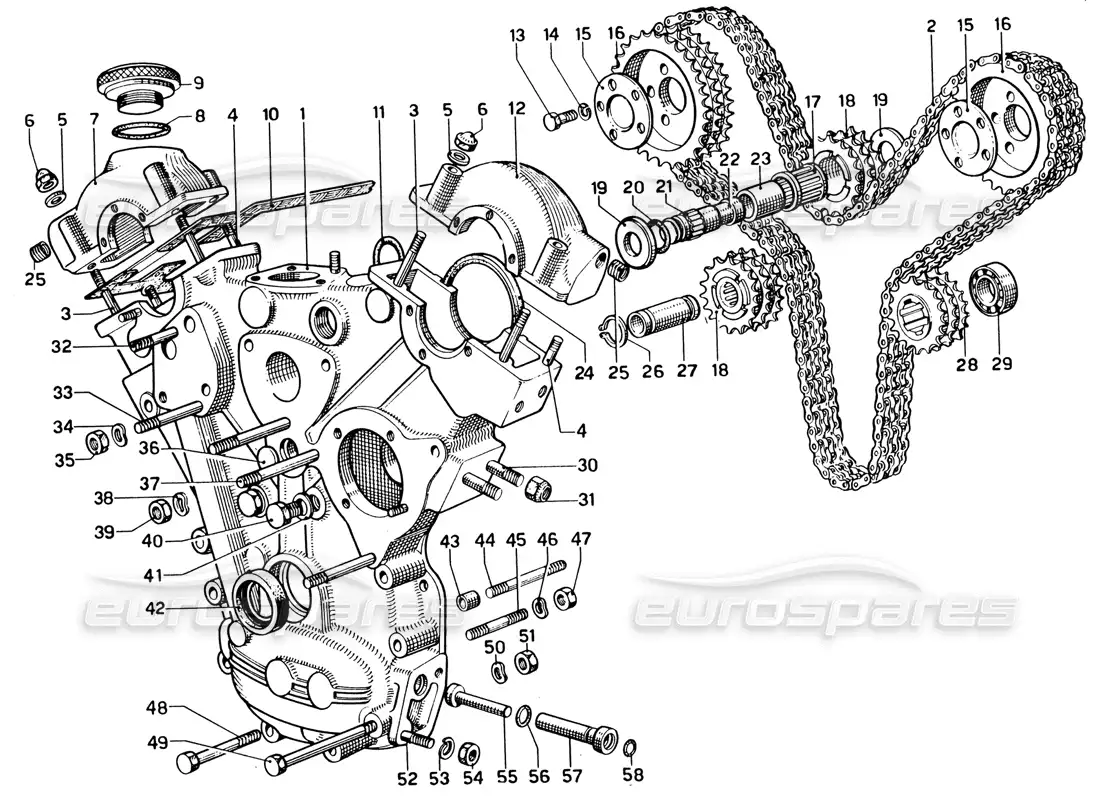 ferrari 330 gtc coupe sincronización - controles diagrama de piezas