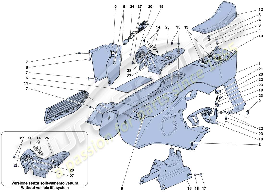 ferrari laferrari aperta (europe) accesorios y acabados del habitáculo diagrama de piezas