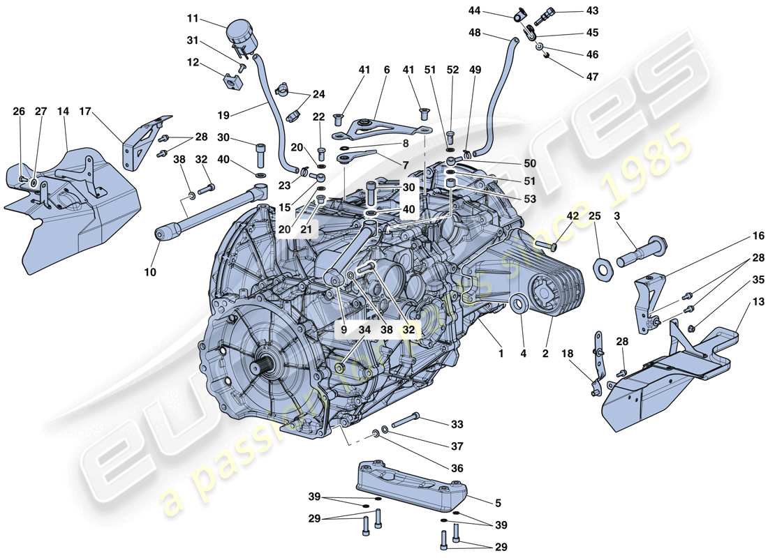 ferrari laferrari aperta (usa) diagrama de piezas de la caja de cambios completa