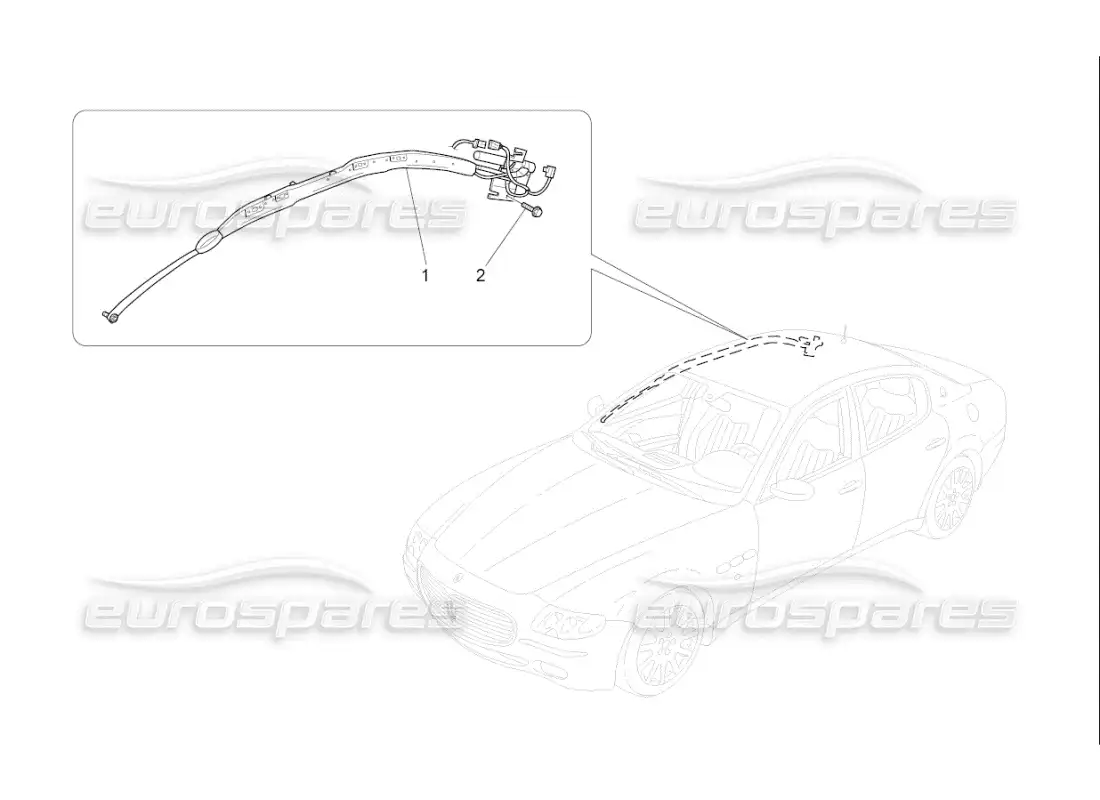 maserati qtp. (2010) 4.7 auto sistema de bolsa de ventana diagrama de piezas