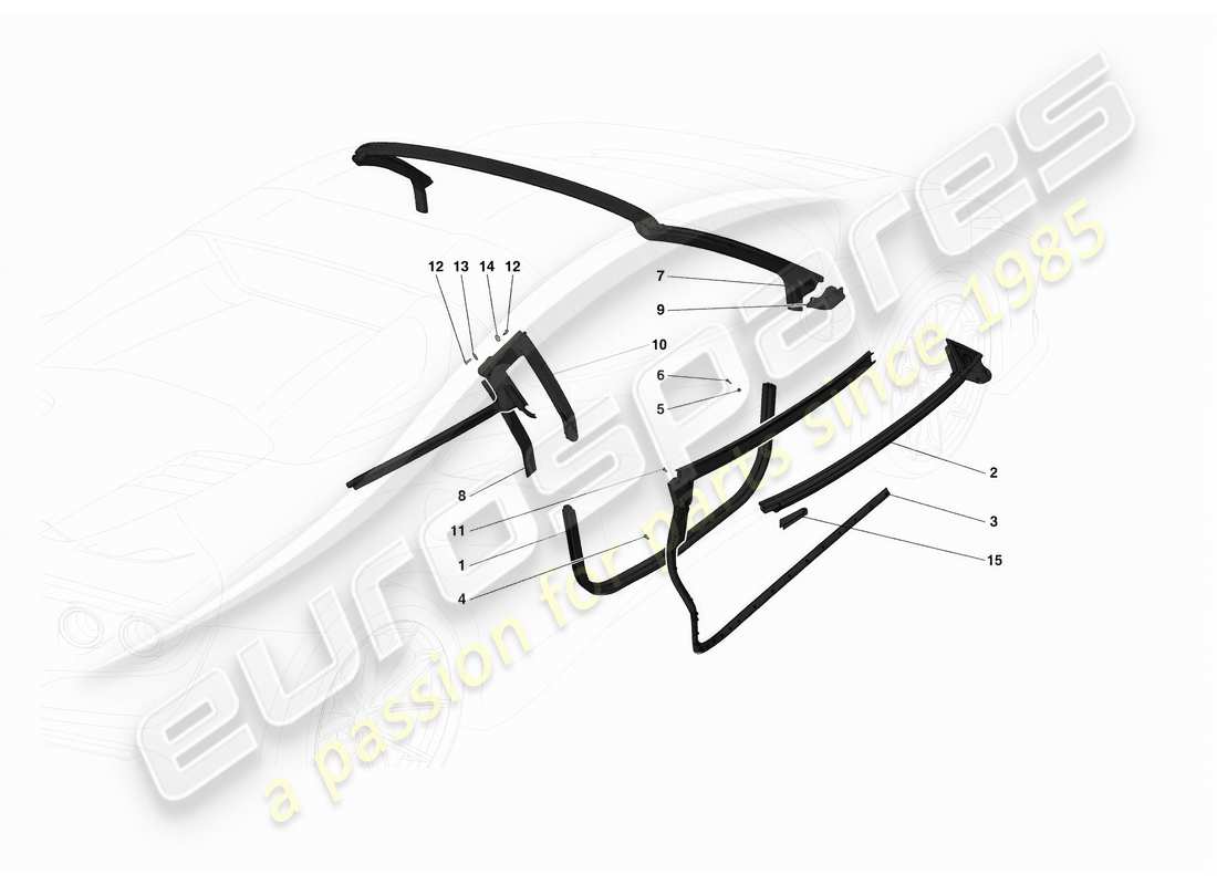 ferrari f8 spider sellos de puertas diagrama de piezas