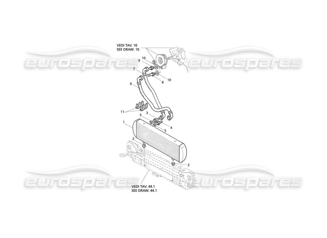 maserati qtp v6 evoluzione enfriamiento del aceite del motor diagrama de piezas