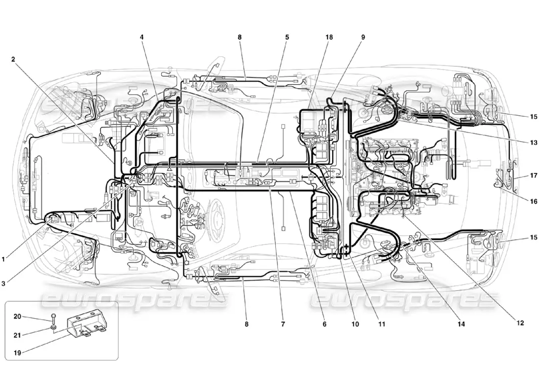 ferrari 360 challenge stradale sistema eléctrico diagrama de piezas