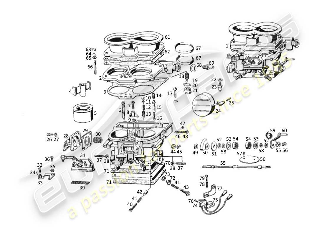 maserati kyalami carburador diagrama de piezas