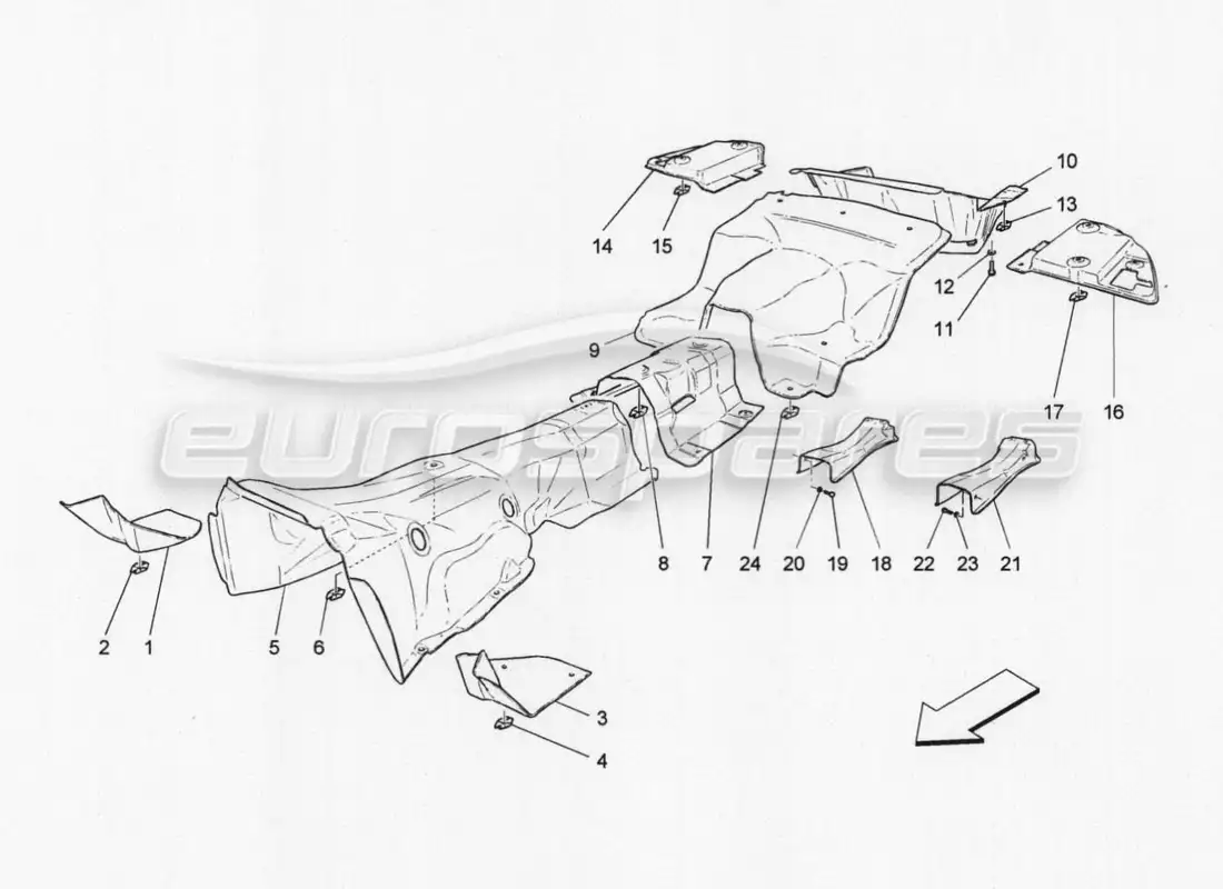 maserati granturismo special edition paneles aislantes térmicos diagrama de piezas