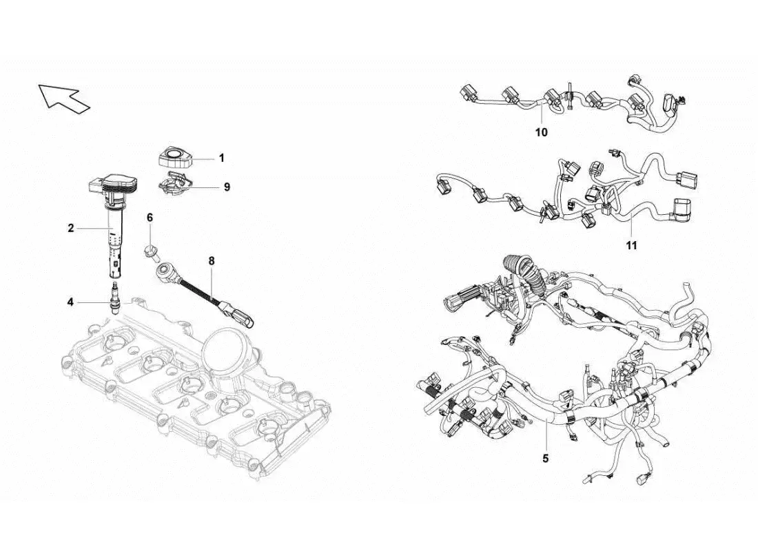 lamborghini gallardo sts ii sc diagrama de piezas del sistema de encendido