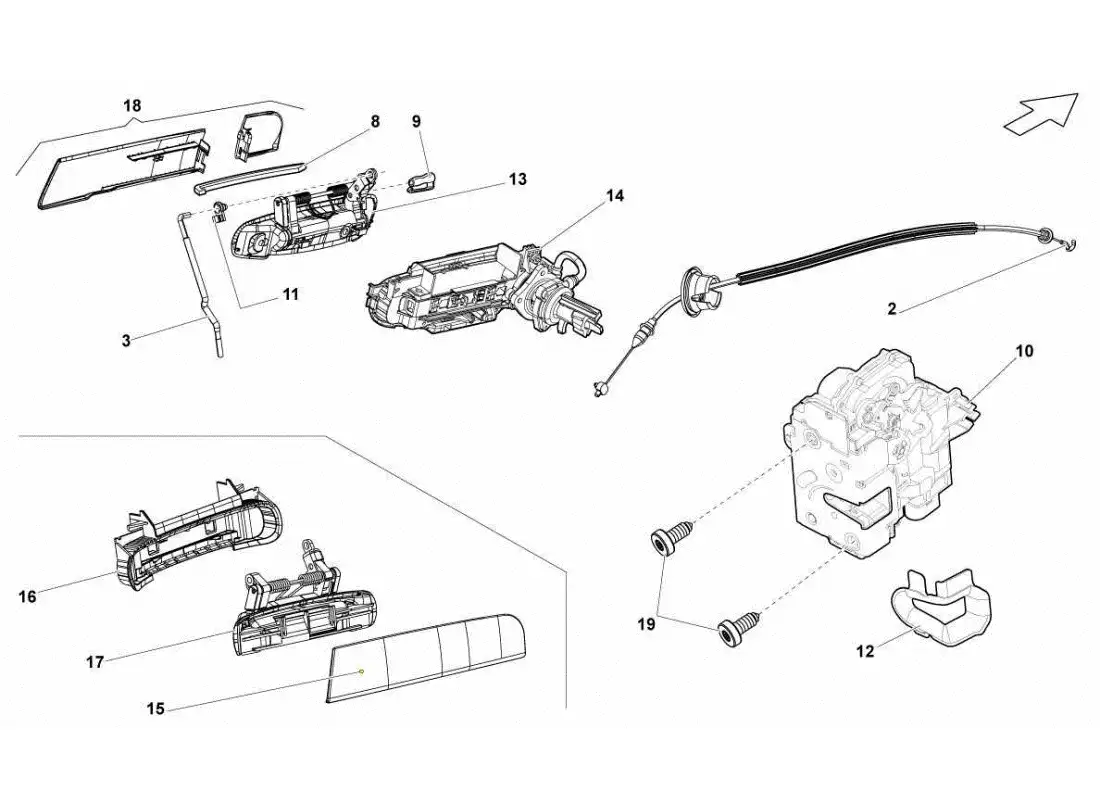 lamborghini gallardo sts ii sc diagrama de piezas de puertas