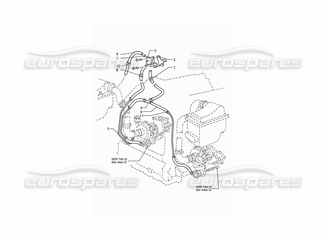 maserati ghibli 2.8 (abs) sistema de control de impulso diagrama de piezas