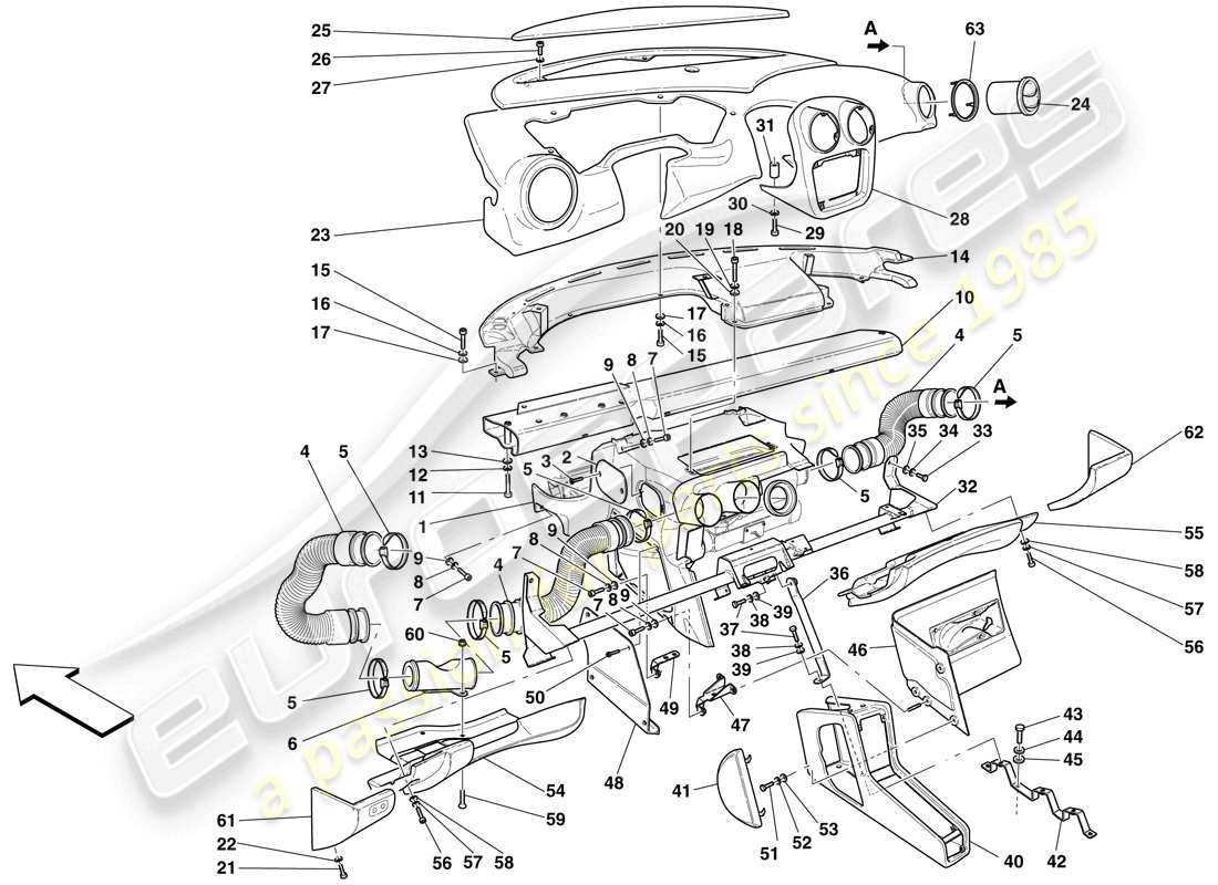 maserati mc12 diagrama de piezas del tablero