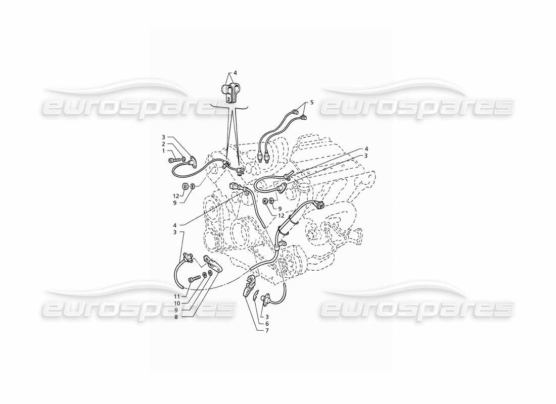 maserati qtp v6 (1996) sincronización del sistema de encendido: diagrama de piezas de los sensores