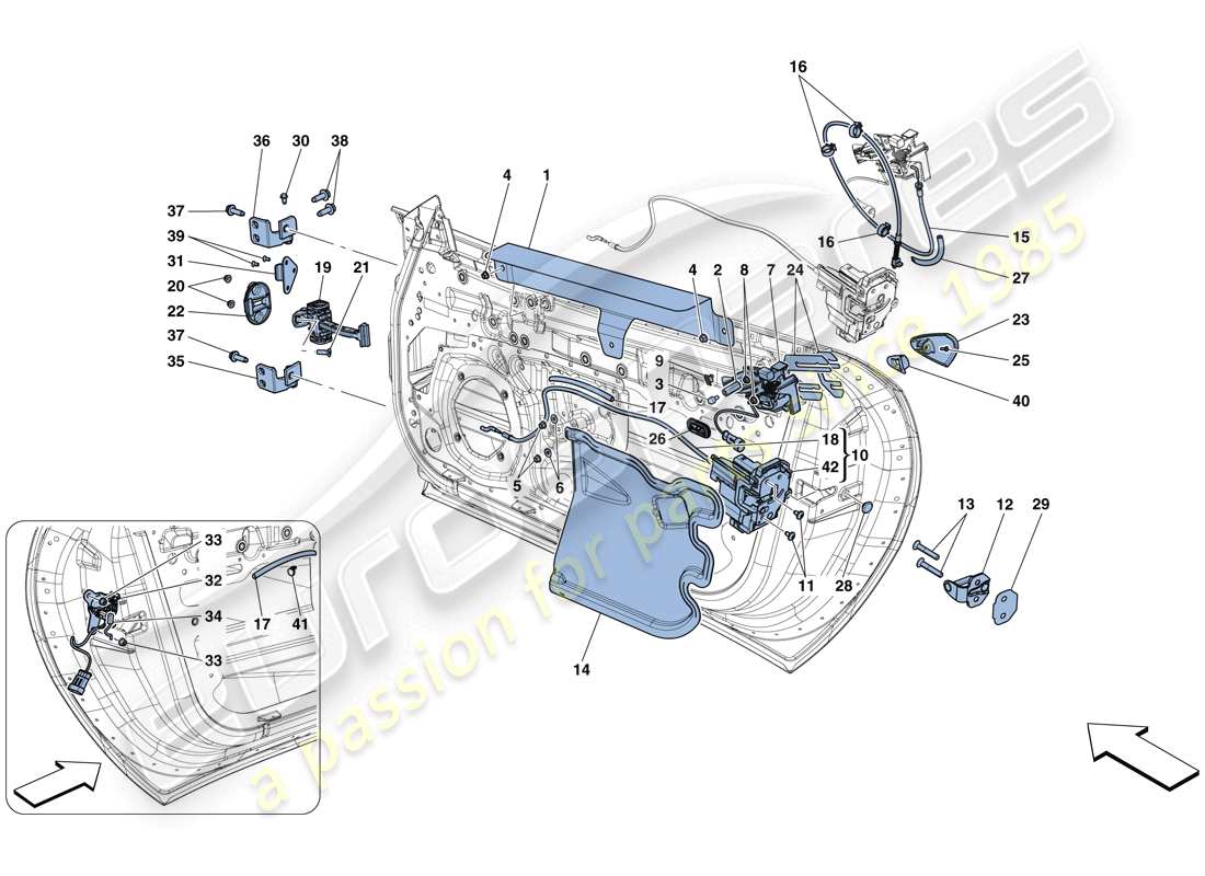 un diagrama de piezas del catálogo de piezas Ferrari 812 Superfast (RHD)