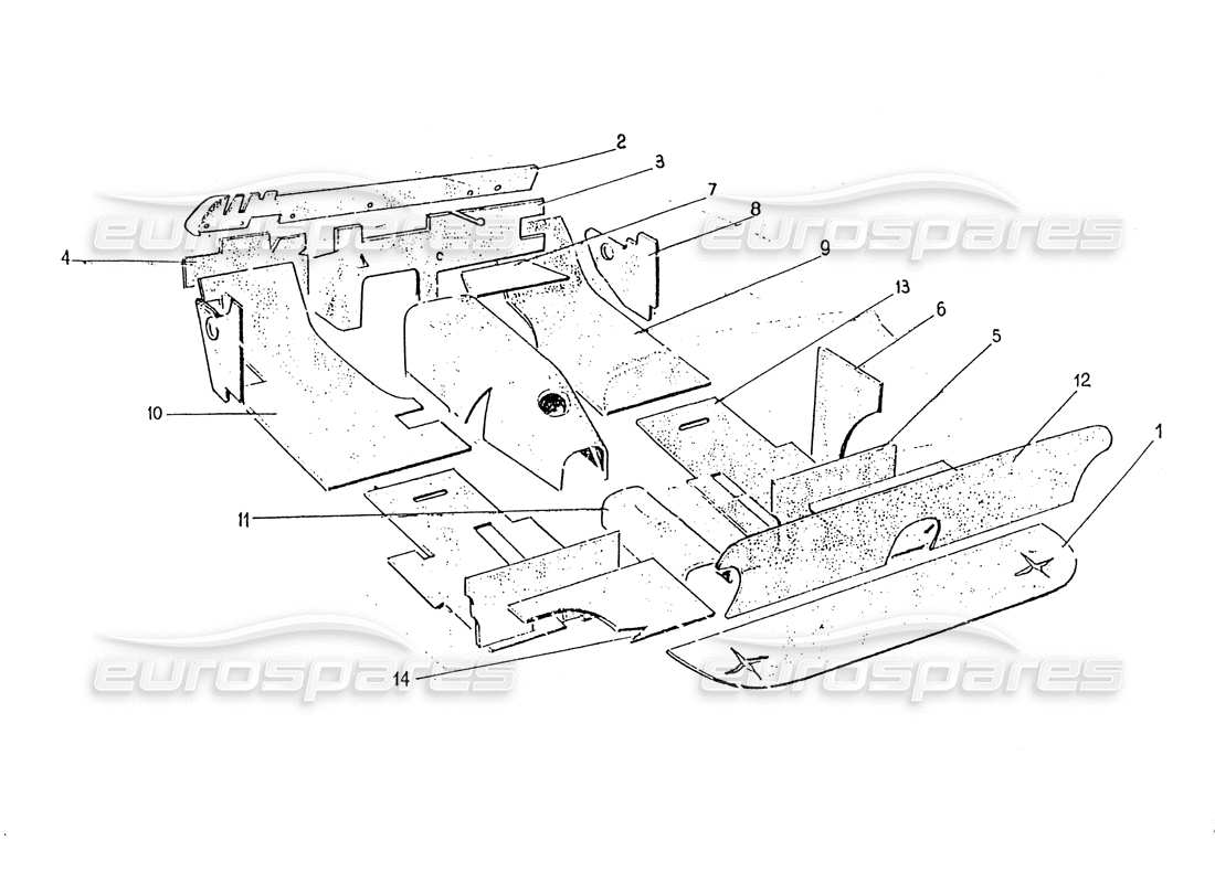 un diagrama de piezas del catálogo de piezas Ferrari 330 GT 2+2 (Coachwork)