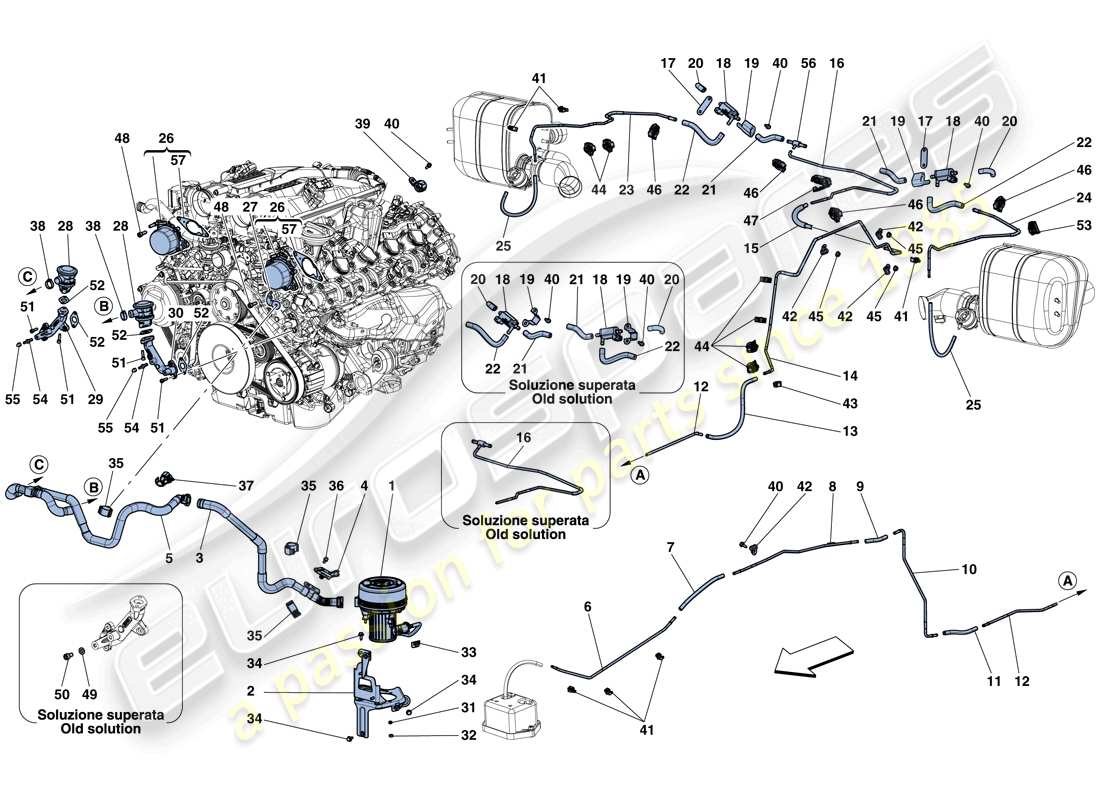 diagrama de pieza que contiene el número de pieza 304443