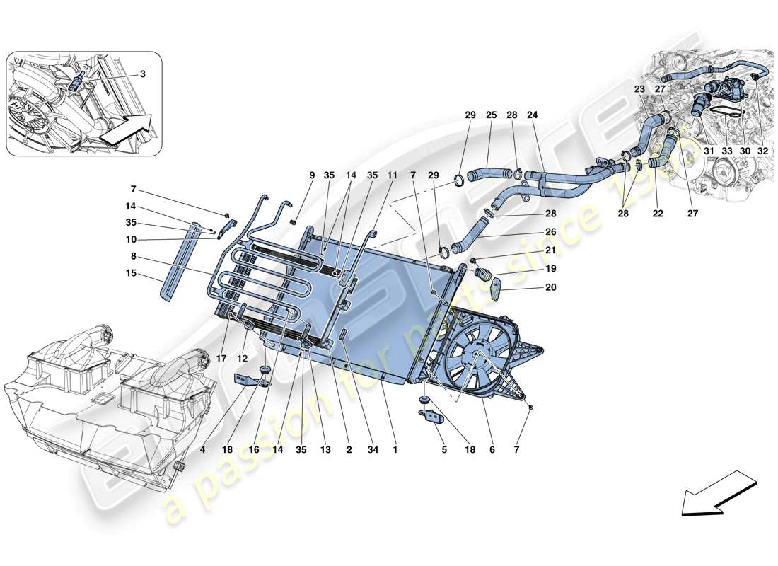 un diagrama de piezas del catálogo de piezas ferrari gtc4 lusso t (usa)
