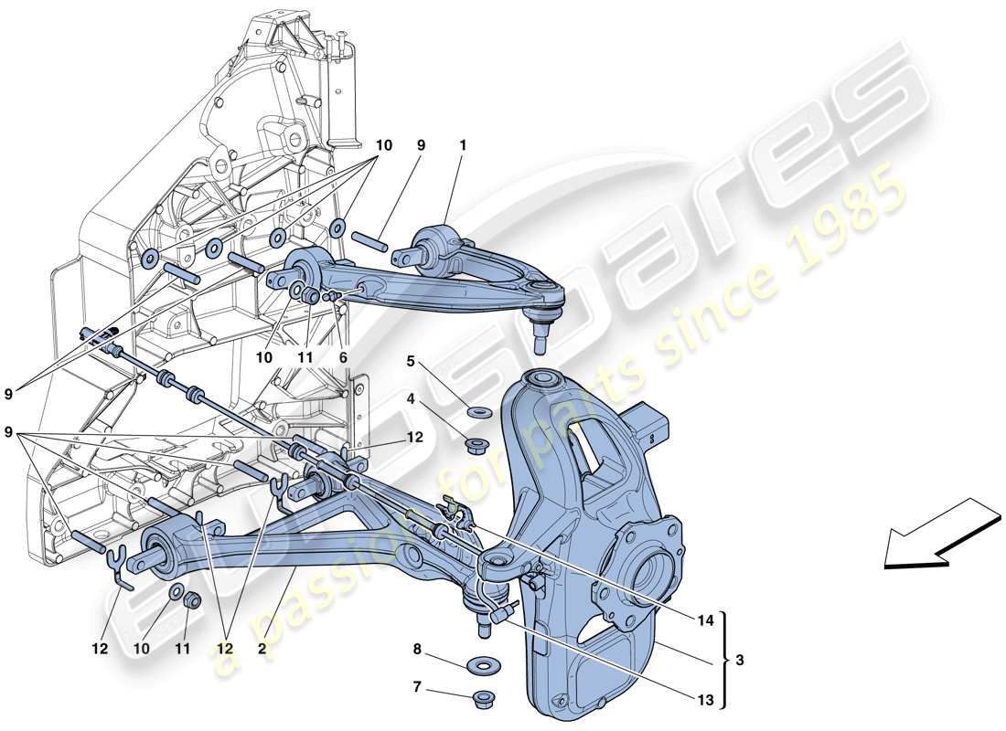 un diagrama de piezas del catálogo de piezas Ferrari 458 Spider (RHD)