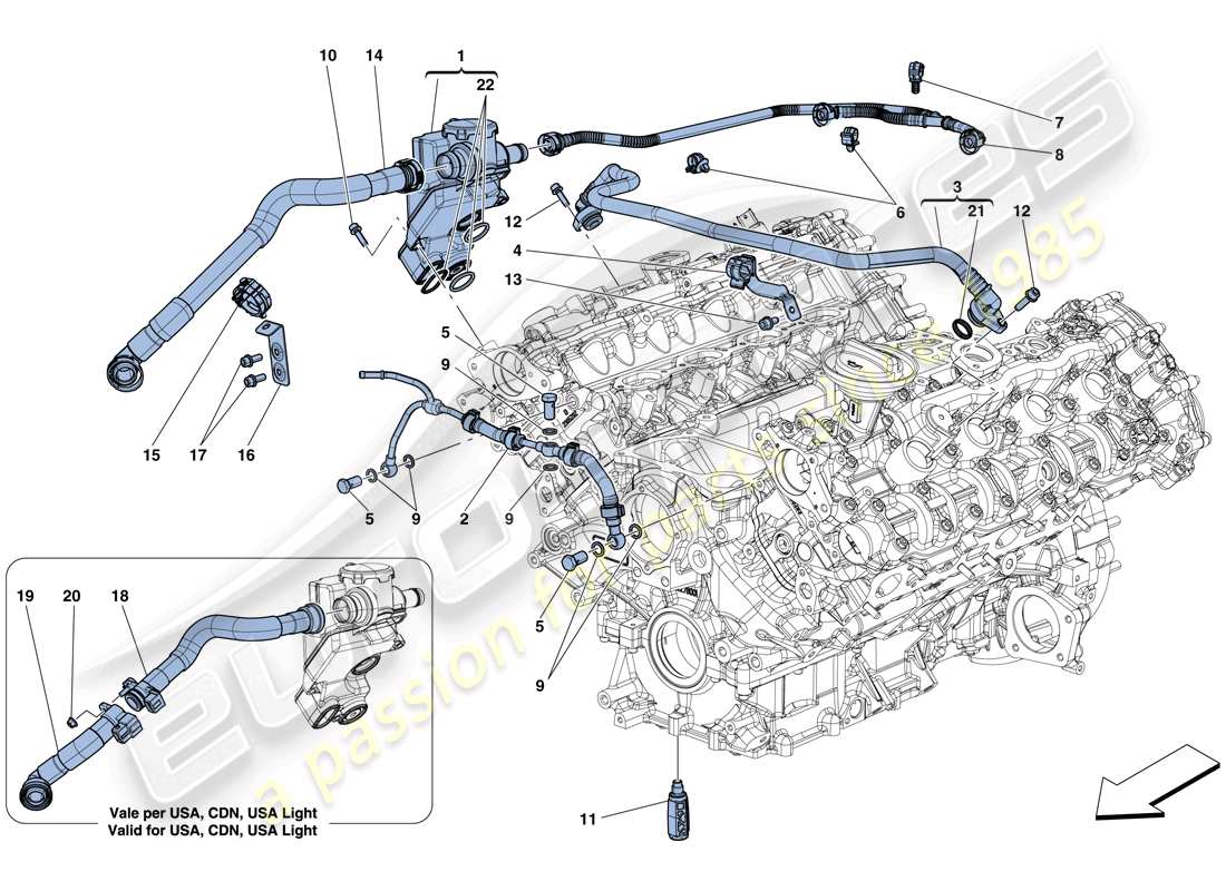 un diagrama de piezas del catálogo de piezas ferrari california t (europe)