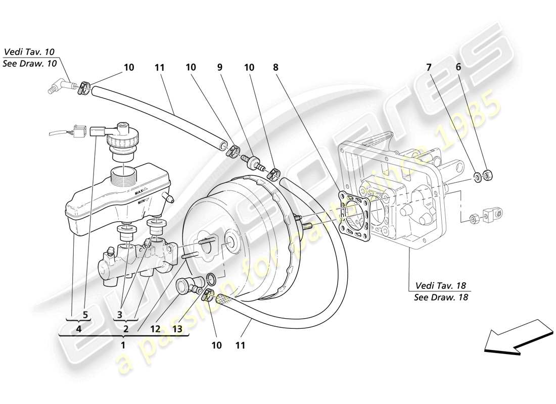 un diagrama de piezas del catálogo de piezas maserati trofeo