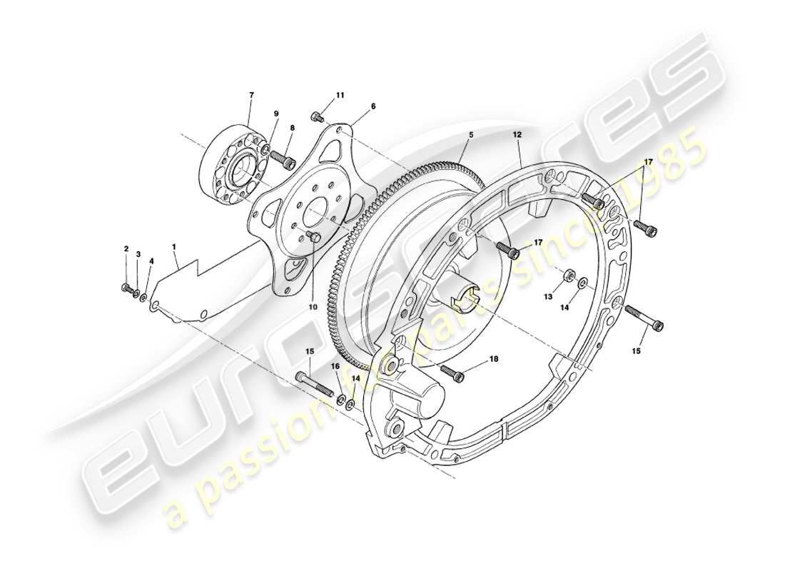 un diagrama de piezas del catálogo de piezas aston martin v8 coupe (1999)