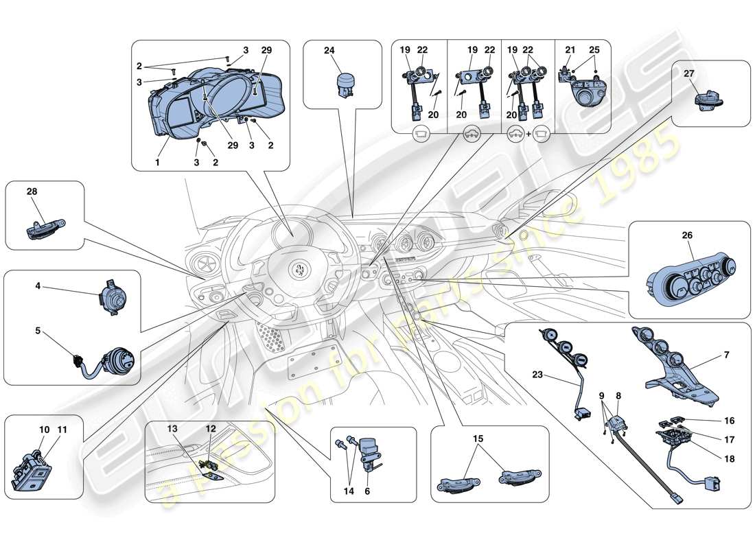 un diagrama de piezas del catálogo de piezas Ferrari F12 TDF (Europa)