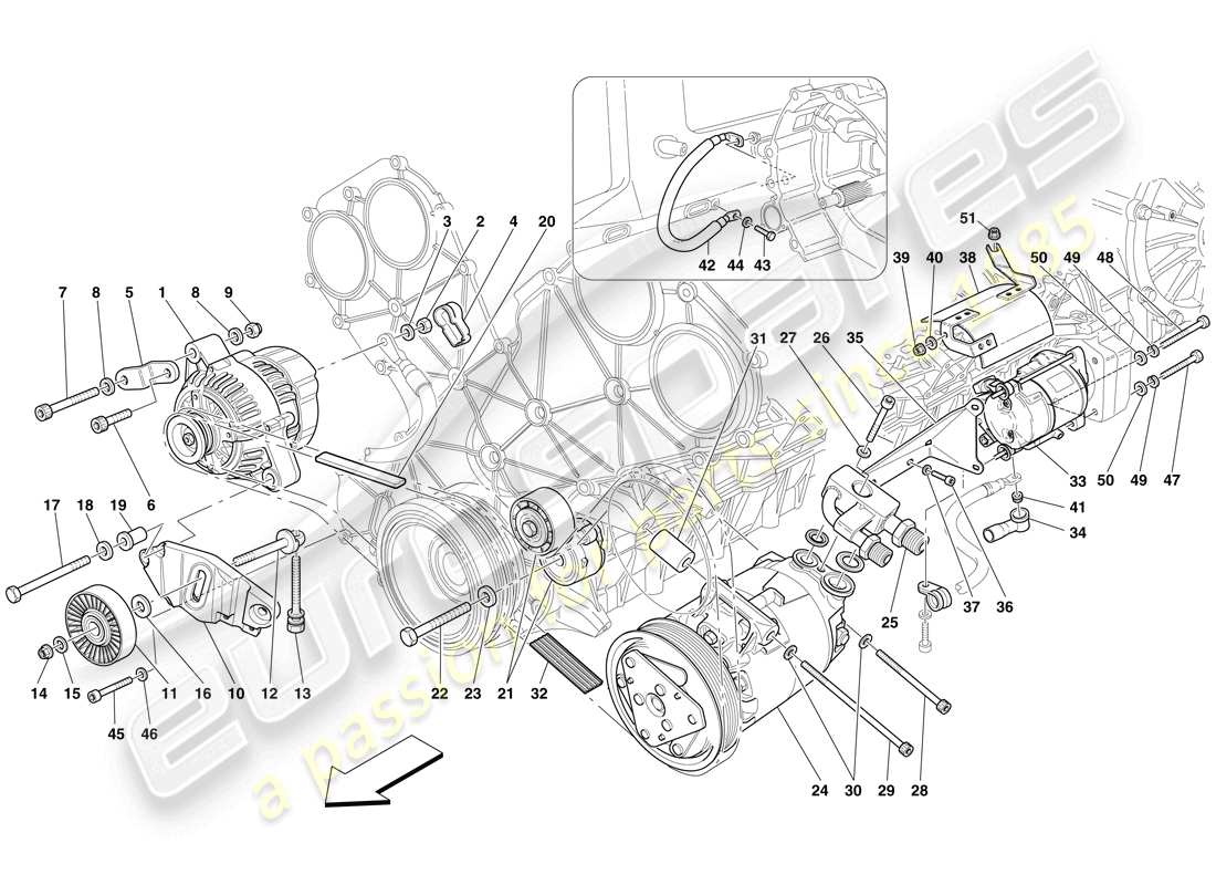 un diagrama de piezas del catálogo de piezas maserati mc12