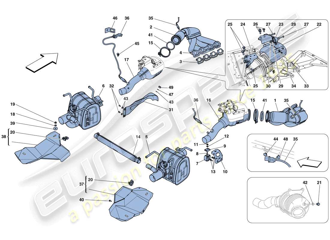 un diagrama de piezas del catálogo de piezas ferrari 458 speciale aperta (rhd)