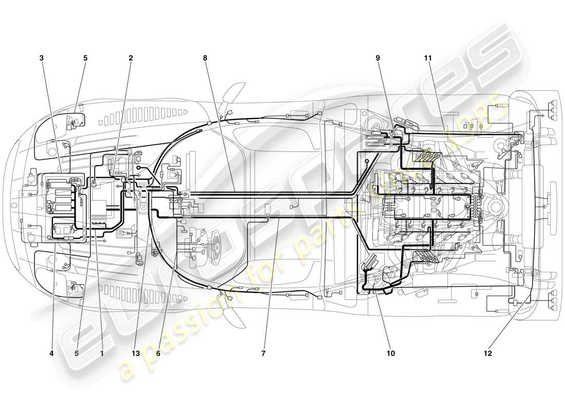 un diagrama de piezas del catálogo de piezas maserati mc12