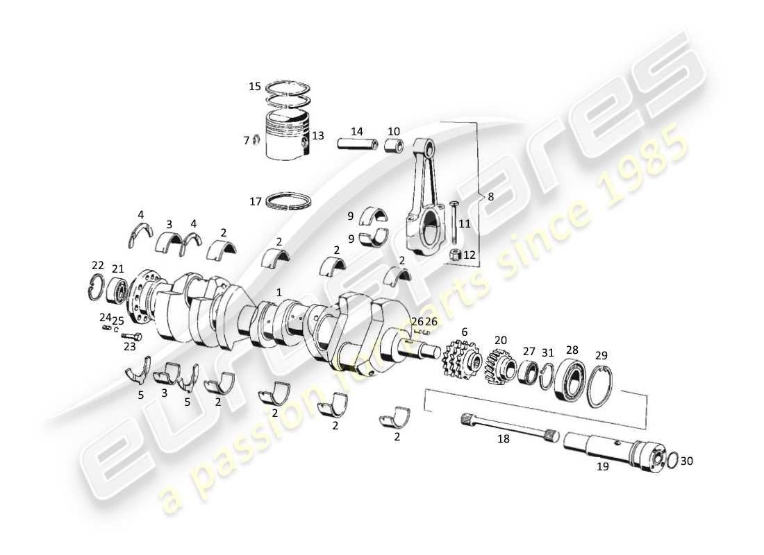 un diagrama de piezas del catálogo de piezas maserati kyalami