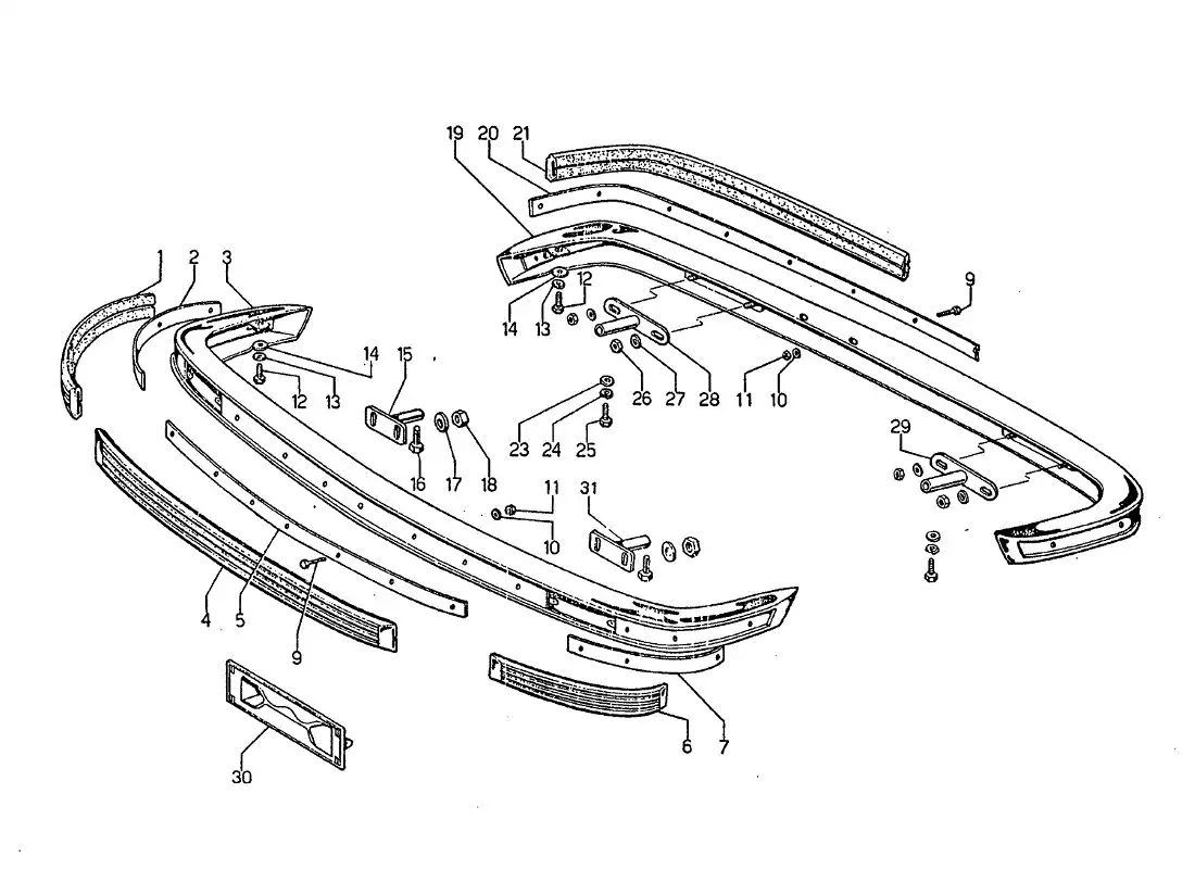 un diagrama de piezas del catálogo de piezas lamborghini jarama