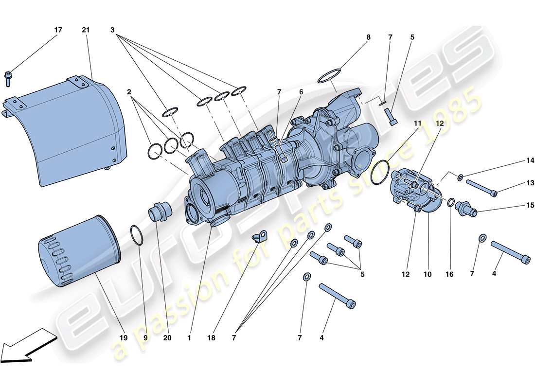 un diagrama de piezas del catálogo de piezas Ferrari FF (EE. UU.)