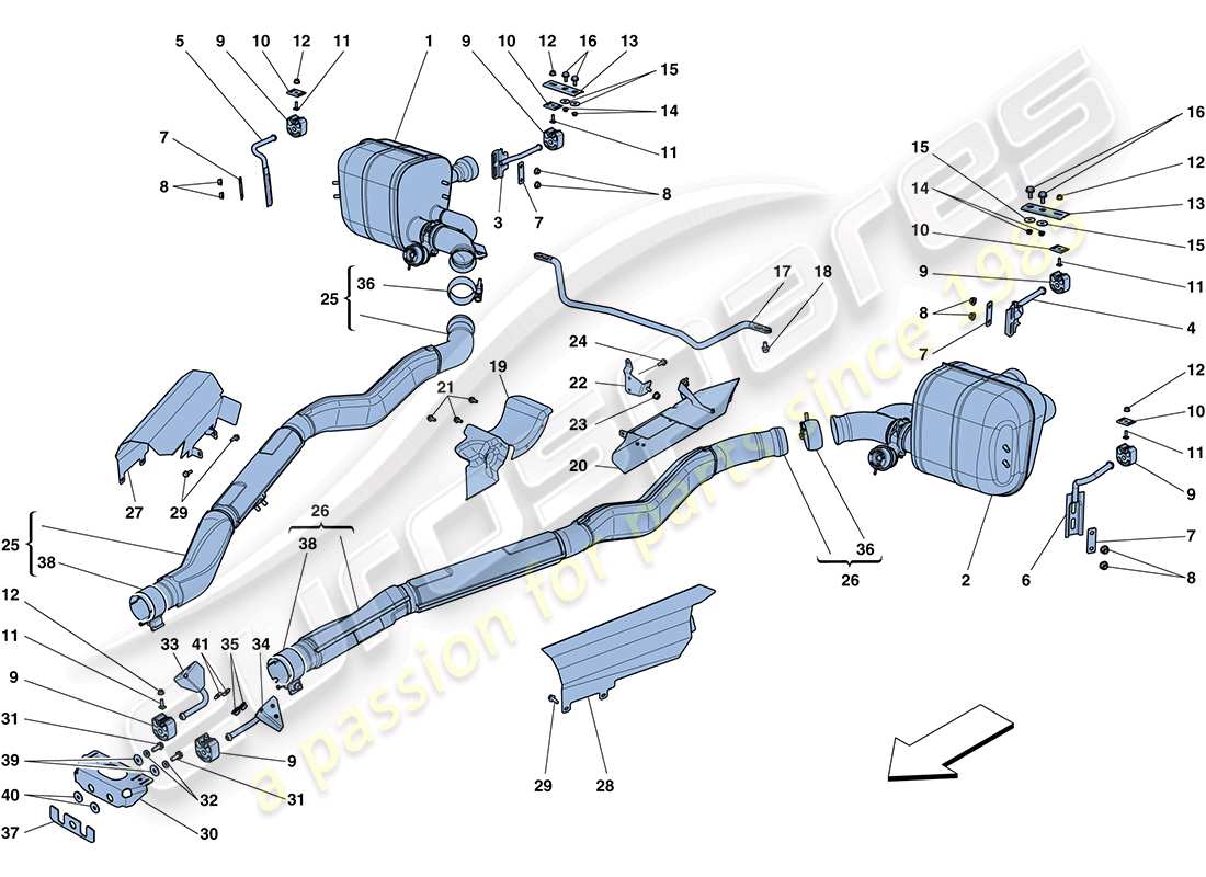 un diagrama de piezas del catálogo de piezas Ferrari FF (EE. UU.)