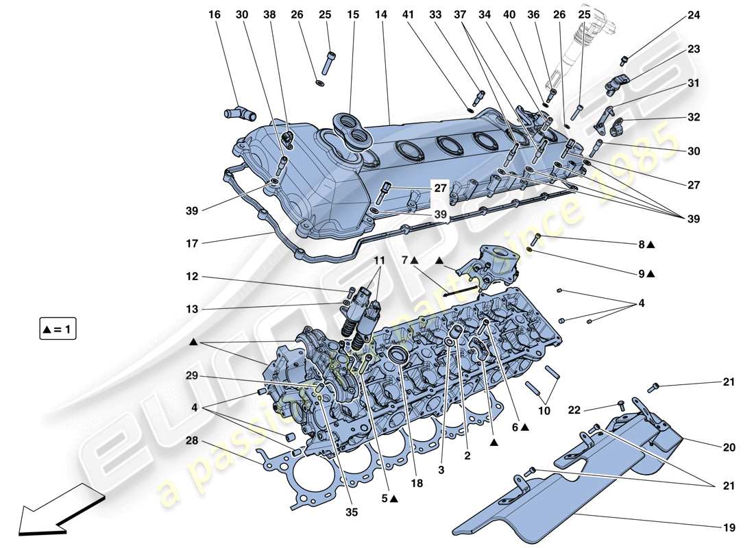 ferrari f12 tdf (usa) left hand cylinder head diagrama de piezas
