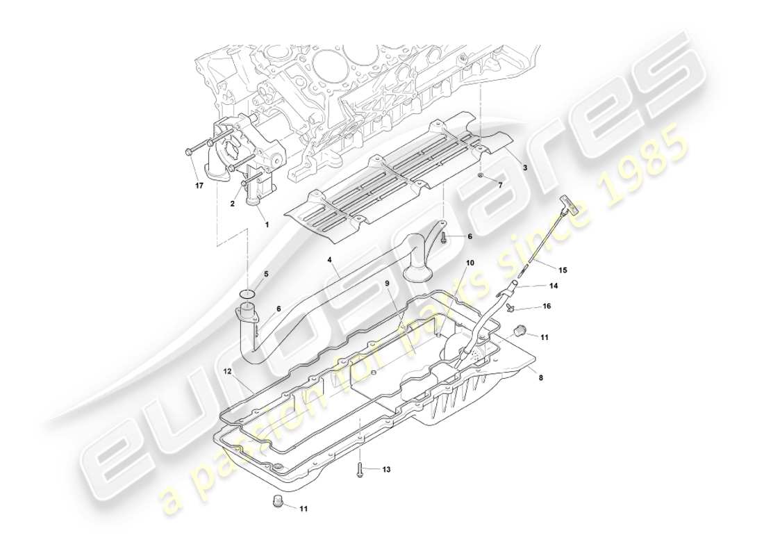 aston martin db7 vantage (2000) diagrama de piezas de bombas de aceite y sumidero