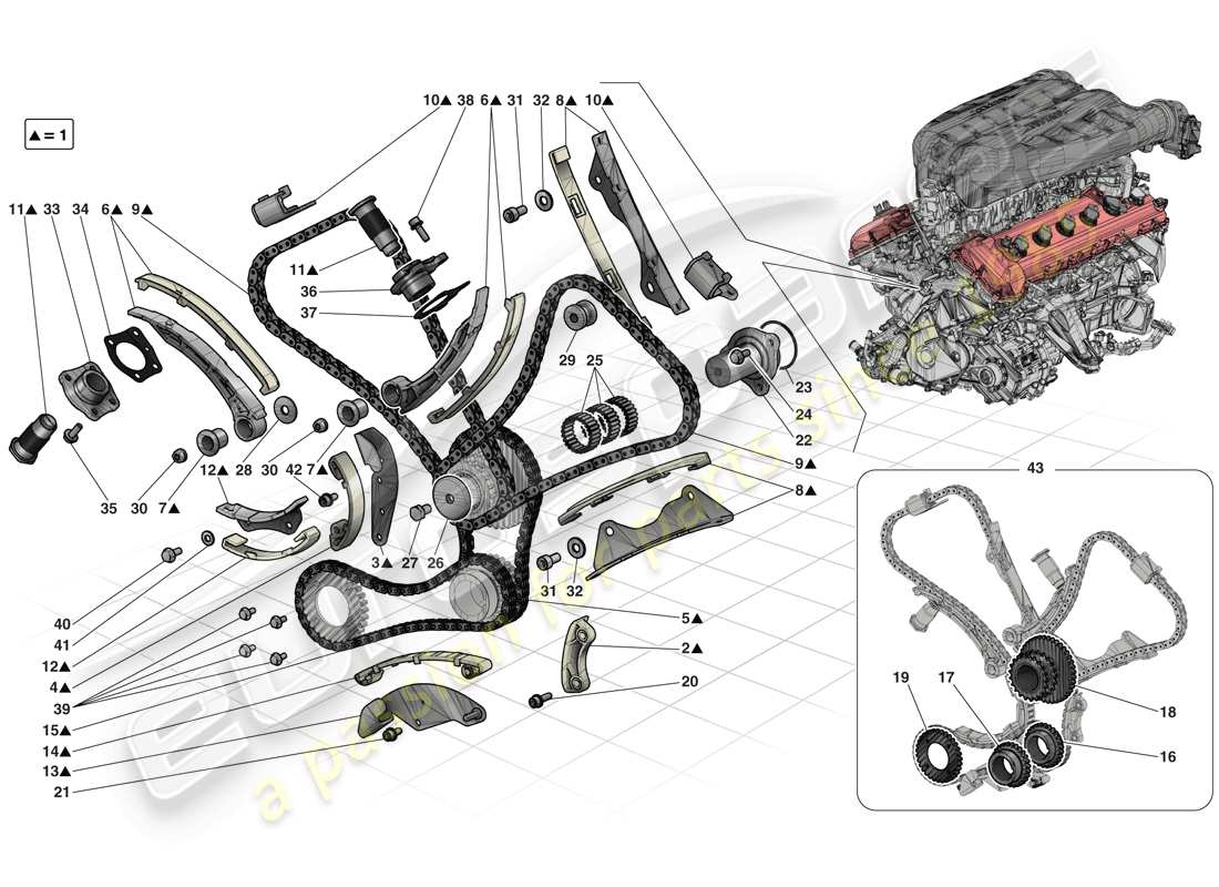 ferrari laferrari (usa) sistema de tiempo - conducción diagrama de piezas