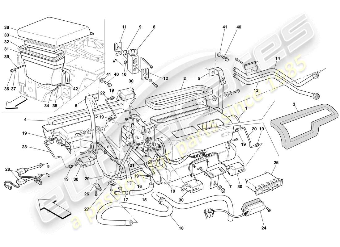 maserati mc12 unidad evaporadora diagrama de piezas