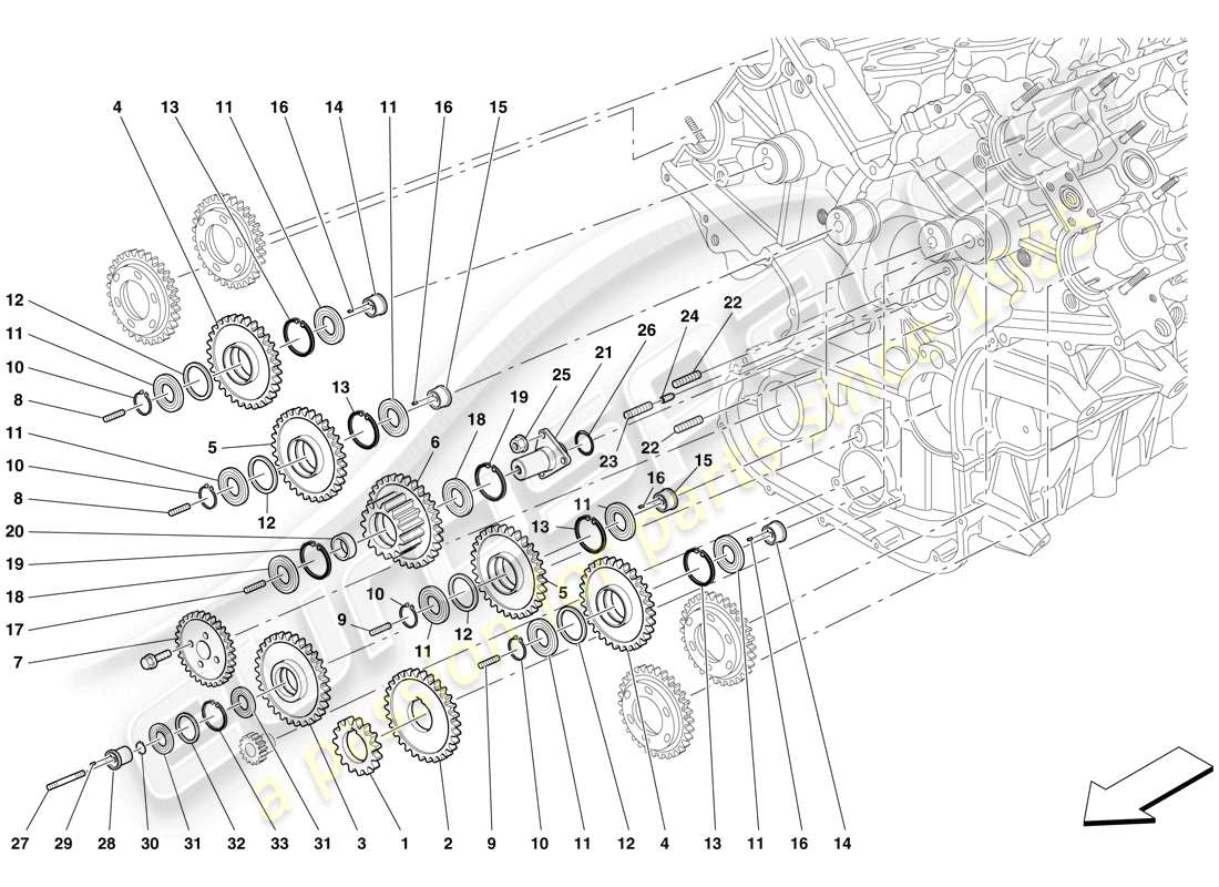 maserati mc12 sincronización - controles diagrama de piezas