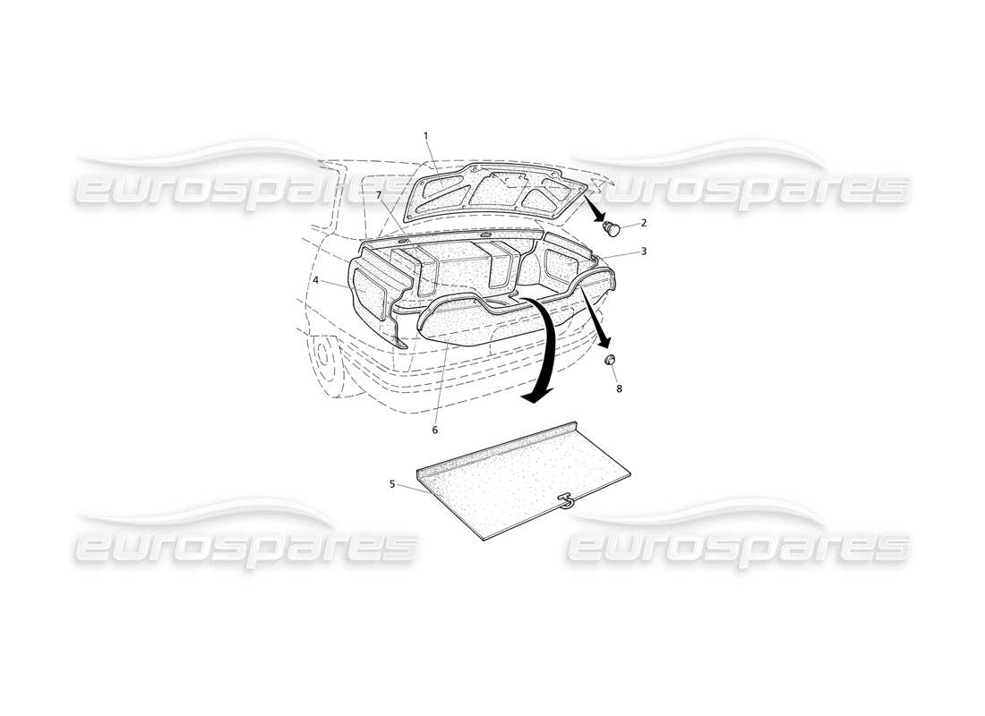 maserati qtp v8 evoluzione bota: alfombras diagrama de piezas