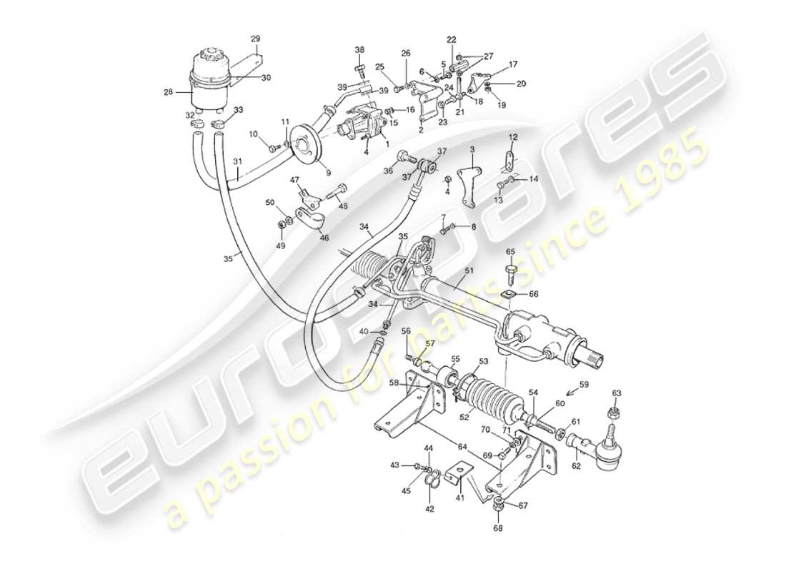 aston martin v8 virage (1999) dirección asistida diagrama de piezas