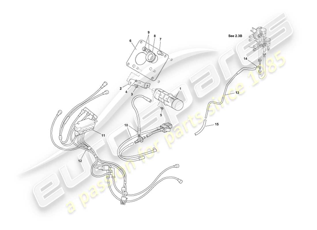 aston martin db7 vantage (2004) diagrama de piezas del sistema de vacío