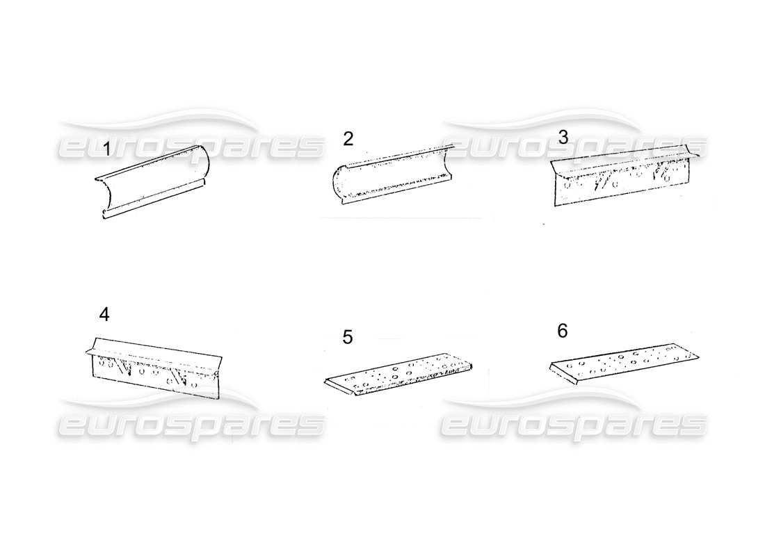 ferrari 250 gt (coachwork) piezas del chasis (continuación) diagrama de piezas