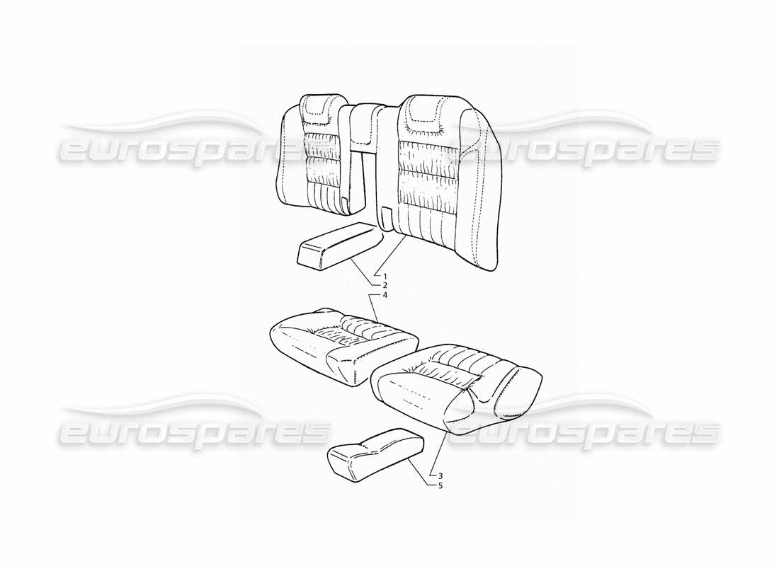 maserati qtp. 3.2 v8 (1999) diagrama de piezas de tapicería del asiento trasero