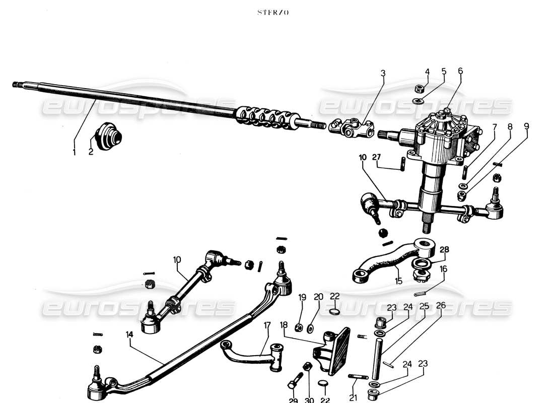 lamborghini espada caja de dirección (da <1000) diagrama de piezas