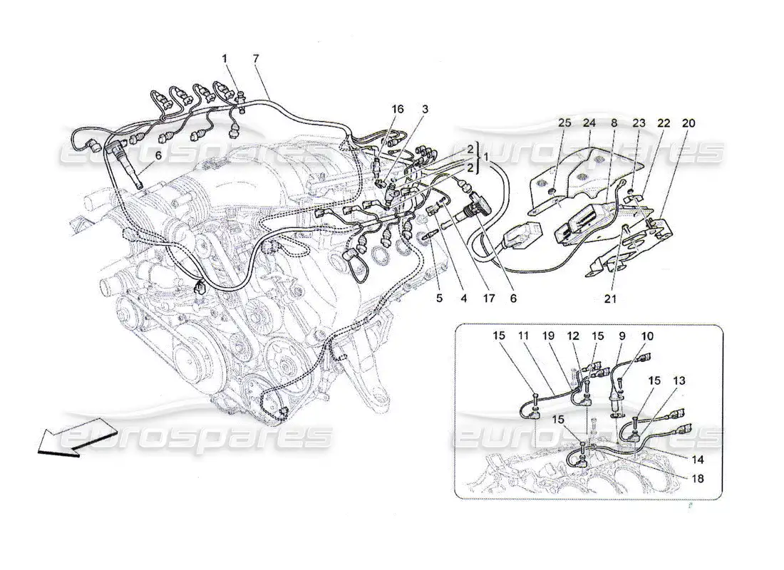 maserati qtp. (2010) 4.2 control electrónico: control de inyección y distribución del motor diagrama de piezas