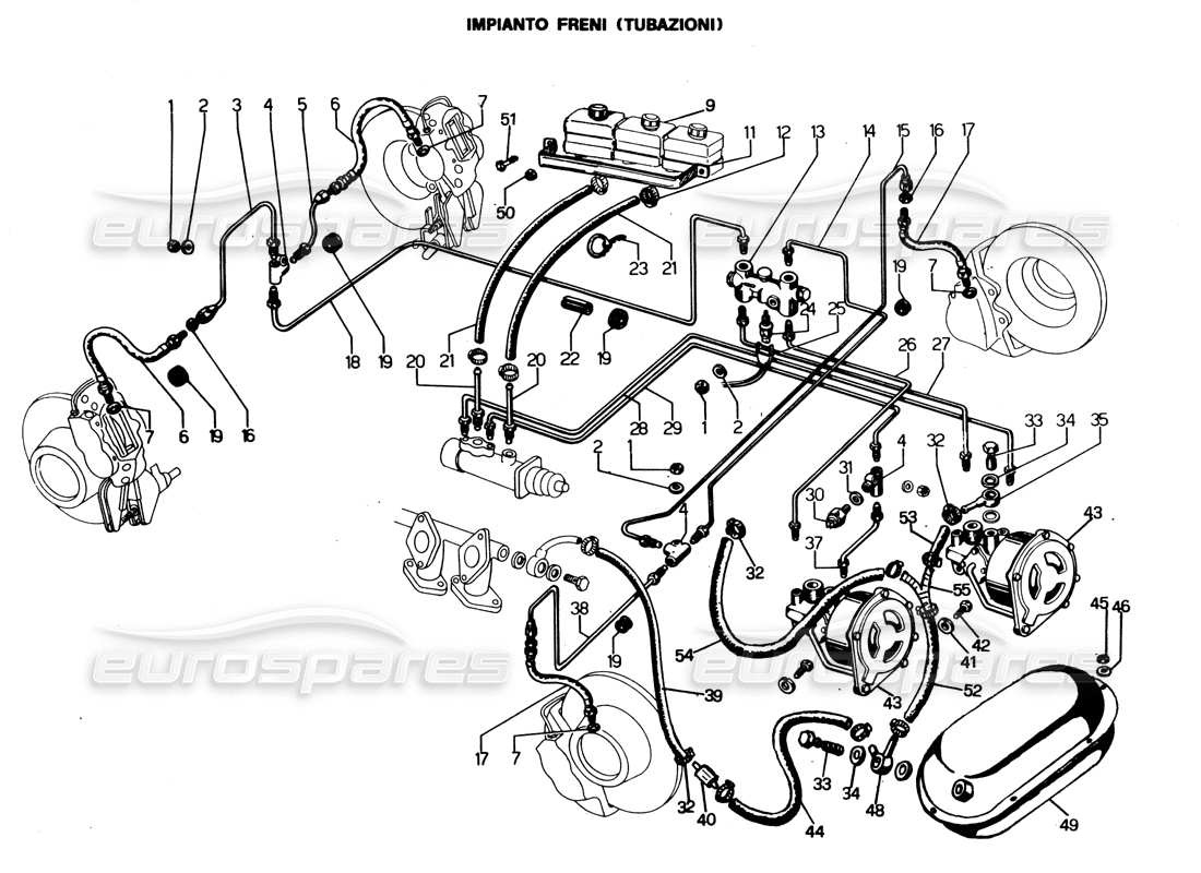 lamborghini espada sistema de frenado (australia, gran bret, irlanda) diagrama de piezas