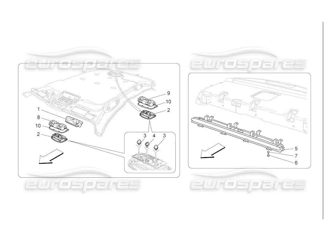 maserati qtp. (2007) 4.2 auto dispositivos internos del vehículo diagrama de piezas