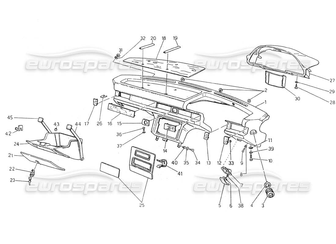 maserati 418 / 4.24v / 430 tablero, dirección derecha diagrama de piezas