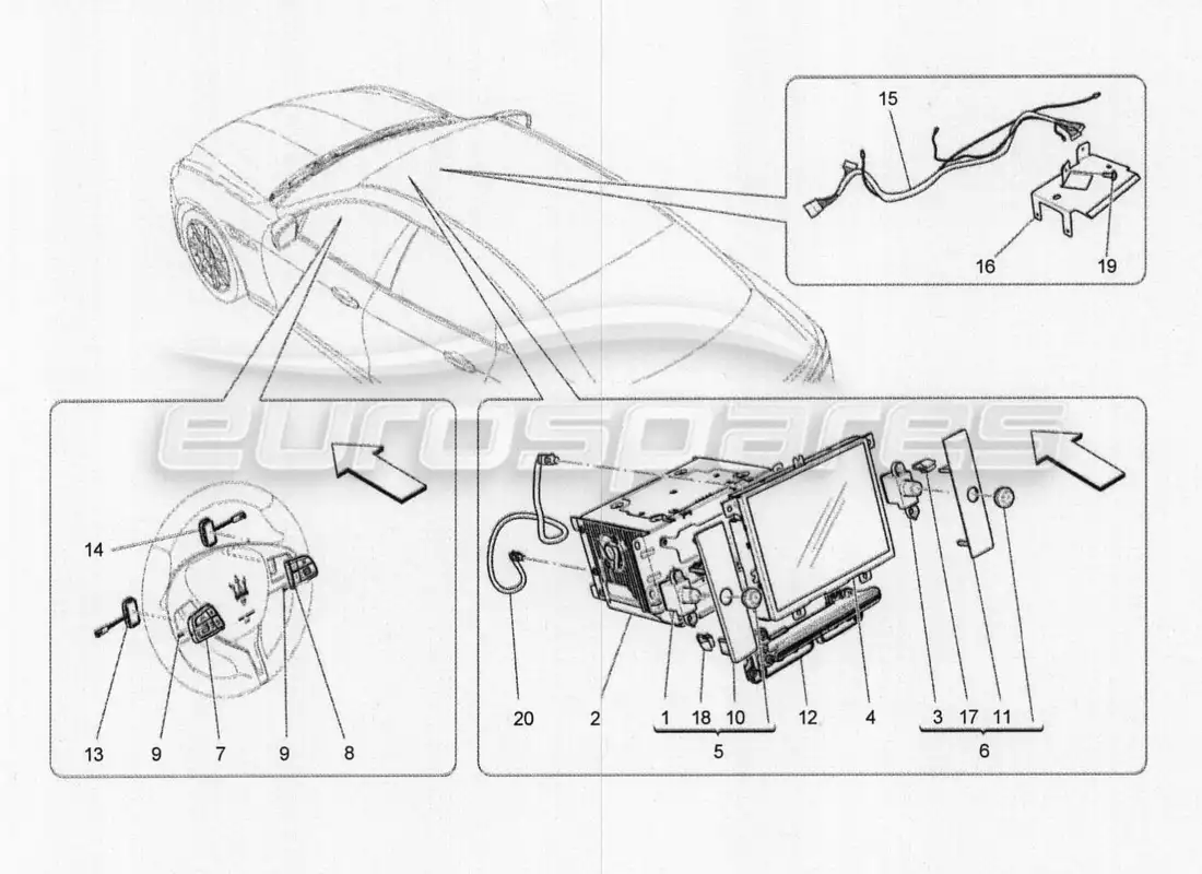 maserati qtp. v8 3.8 530bhp 2014 auto diagrama de partes del sistema it
