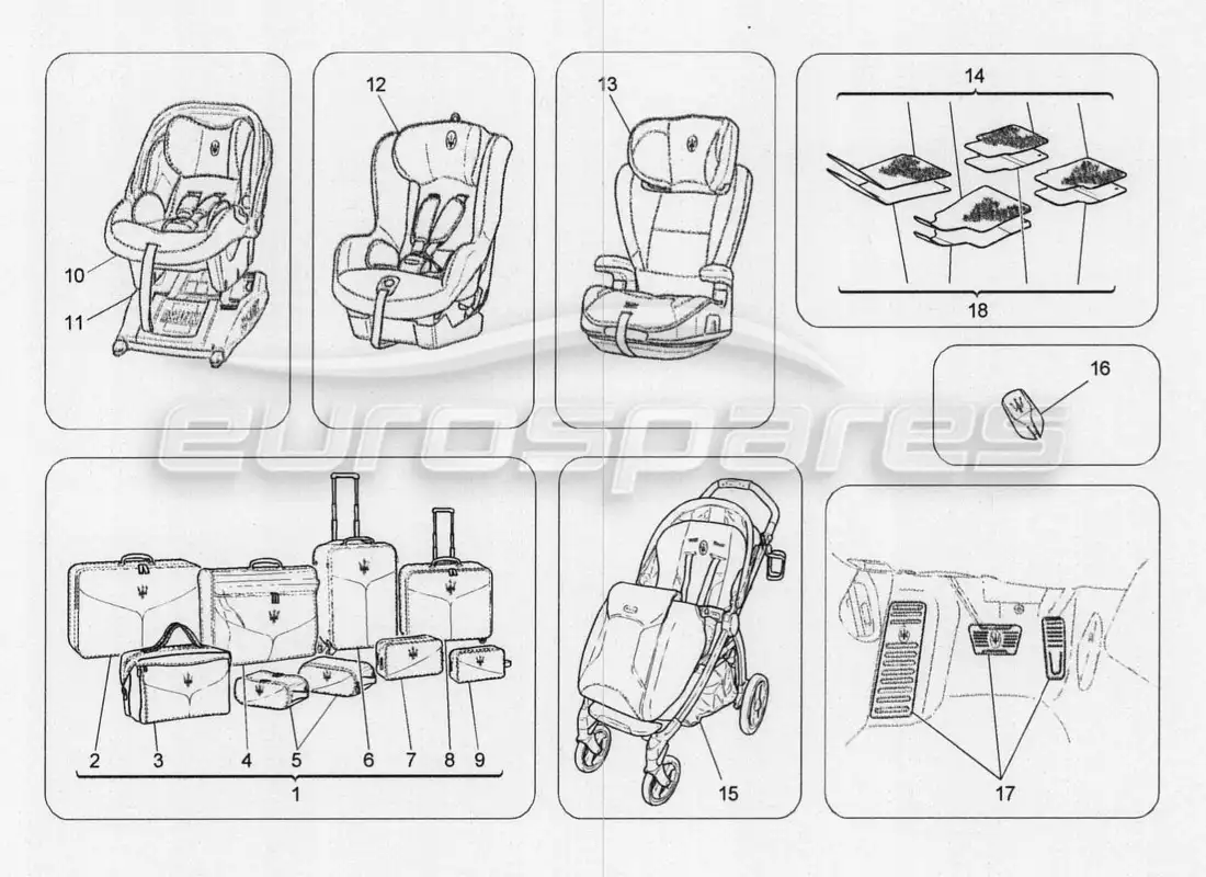 maserati qtp. v8 3.8 530bhp 2014 auto diagrama de piezas de accesorios posventa
