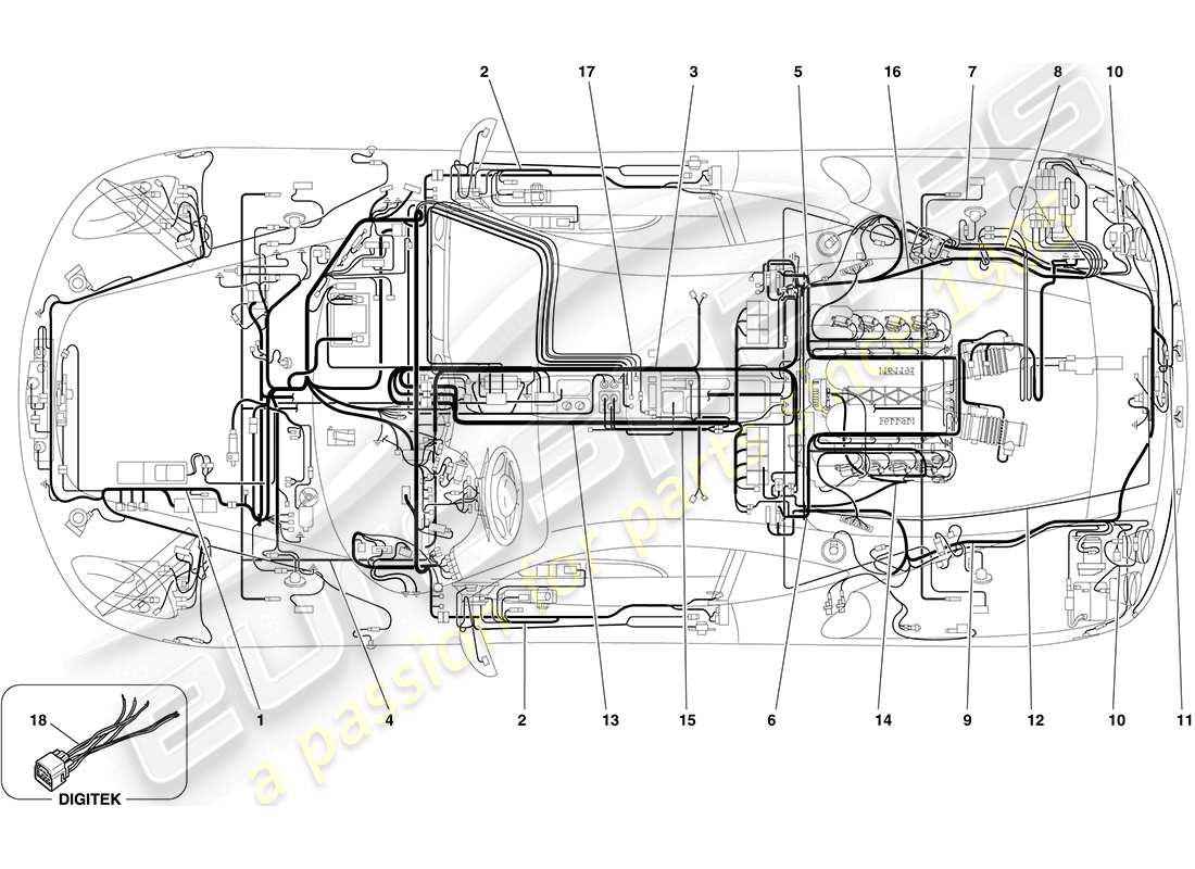 ferrari f430 coupe (usa) diagrama de piezas del sistema eléctrico