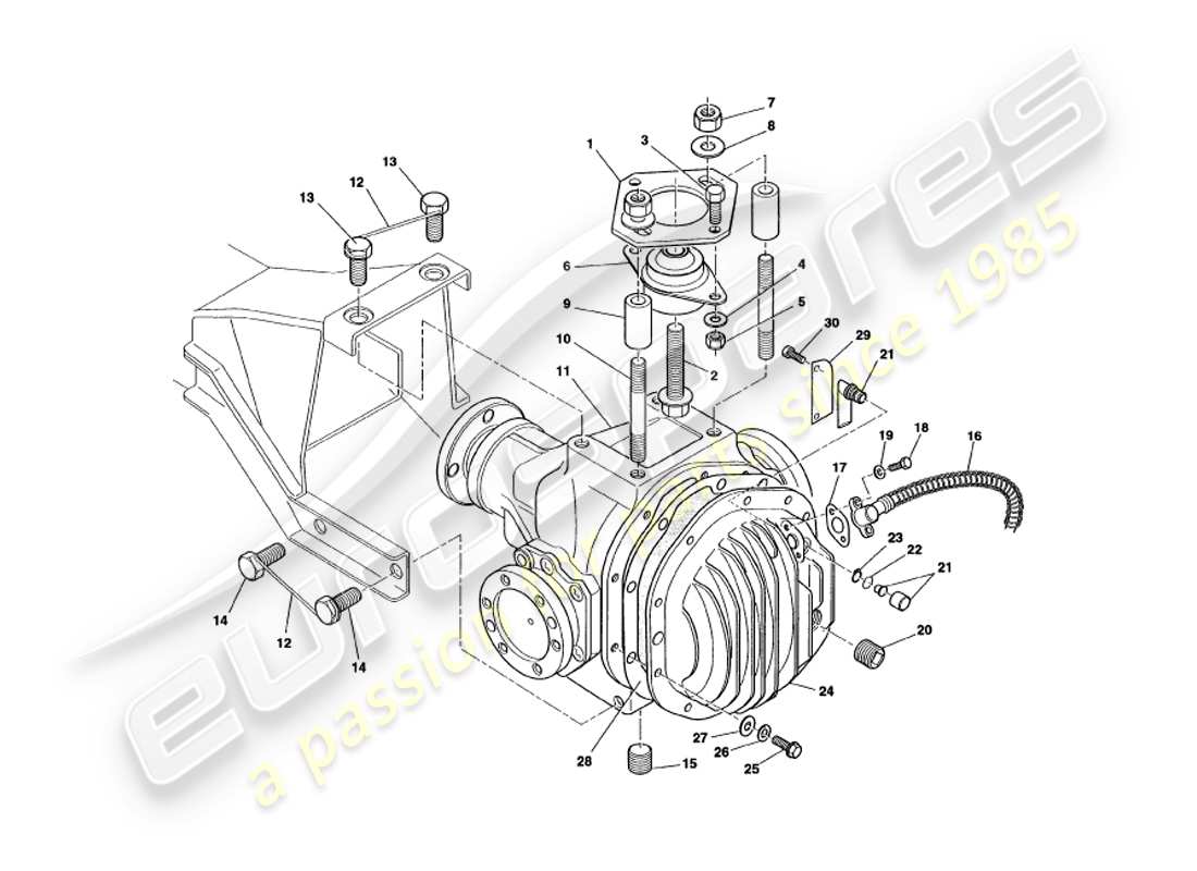 aston martin v8 volante (1998) unidad hipoide diagrama de piezas