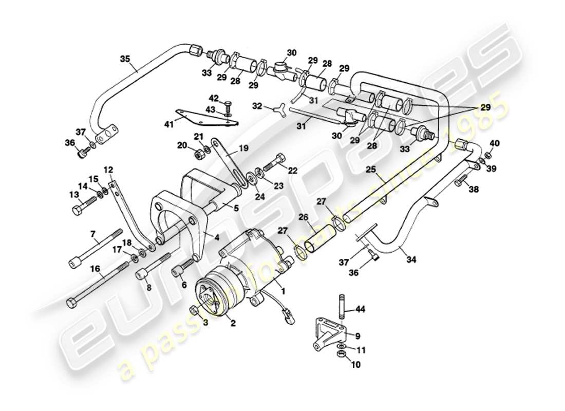 aston martin v8 volante (1998) sistema de inyección de aire secundario diagrama de piezas